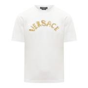 Korte mouwen T-shirt met ronde hals Versace , White , Heren