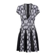 Jacquardjurk met slangenprint Balmain , Black , Dames