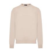 Cashmere Crew-Neck Trui Colombo , Beige , Heren