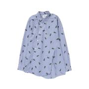 Lacoste X Shirt - Oversized Asymmetrisch Vichy Comme des Garçons , Blu...