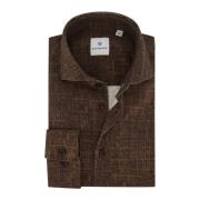 Bruine Bedrukte Casual Overhemd Blue Industry , Brown , Heren