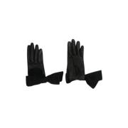 Pre-owned Leather gloves Louis Vuitton Vintage , Black , Dames