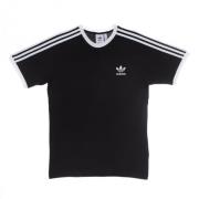 3 Stripes Tee - Zwart Streetwear Adidas , Black , Heren