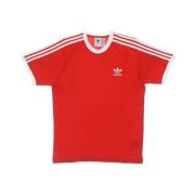 3-Stripes Tee - Vivid Red Adidas , Red , Heren