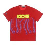 Rode Blurred Tee Heren T-shirt Octopus , Red , Heren