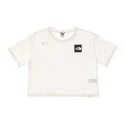 Cropped Fine Tee - Wit The North Face , White , Dames