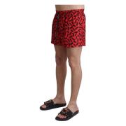 Rode patroon strandshorts zwemkleding Dolce & Gabbana , Red , Heren