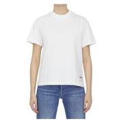 Crèmekleurig Crewneck T-shirt voor Dames Jil Sander , White , Dames