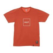 Poppy Box Logo T-Shirt HUF , Red , Heren