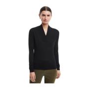 Zwarte Zijde-en-Kasjmier V-hals Trui Brooks Brothers , Black , Dames