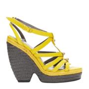 Pre-owned Leather espadrilles Balenciaga Vintage , Yellow , Dames