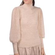 Beige Alpaca Coltrui met Engelse Brei Paolo Fiorillo Capri , Beige , D...