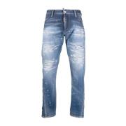 Versleten Slim-Fit Blauwe Jeans Dsquared2 , Blue , Heren