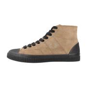 Stijlvolle Suede Mid-Top Sneakers Fred Perry , Brown , Heren