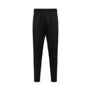 Zwarte katoenen gabardine broek Prada , Black , Heren