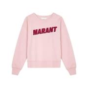 Katoenen sweatshirt met voorontwerp Isabel Marant Étoile , Pink , Dame...