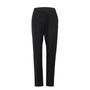 Zwarte wollen broek met zijzakken Msgm , Black , Dames