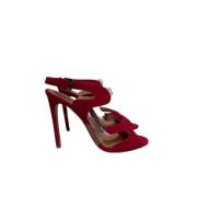 Pre-owned Suede sandals Alaïa Pre-owned , Red , Dames