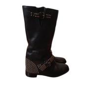 Pre-owned Leather boots Christian Louboutin Pre-owned , Black , Dames