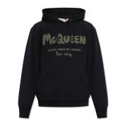 Bedrukte hoodie Alexander McQueen , Black , Heren