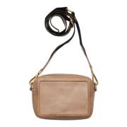 Satin Beige Box Clutch met Light Gold Accents Btfcph , Brown , Dames