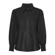 Zwarte Smock Skin Blouse Notyz , Black , Dames