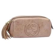 Pre-owned Leather clutches Gucci Vintage , Pink , Dames