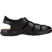 Stijlvolle platte sandalen voor mannen Fluchos , Black , Heren