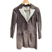 Pre-owned Suede outerwear Chanel Vintage , Gray , Dames