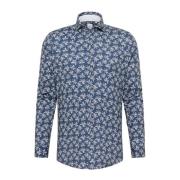 Donkerblauw Geprint Casual Overhemd Blue Industry , Blue , Heren