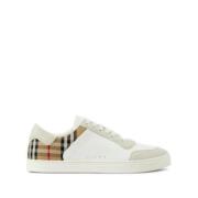 Vintage Check Panel Sneakers Burberry , White , Heren