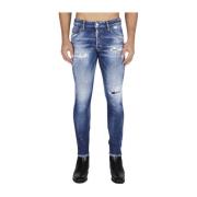 Skater Jeans - Medium Wassing met Witte Verfvlekken Dsquared2 , Blue ,...