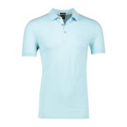 Lichtblauwe polo met lange mouwen Hugo Boss , Blue , Heren