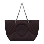 Ella Logo-Patch Tote Tas Tory Burch , Purple , Dames