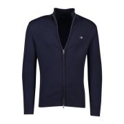 Donkerblauwe Katoenen Vest Gant , Blue , Heren