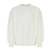 Ivoor Katoenen Sweatshirt, Klassieke Stijl Y-3 , White , Heren