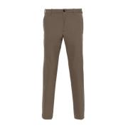 Khaki Broek met Elastische Tailleband Incotex , Brown , Heren