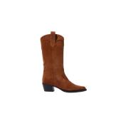 Tan Suede Cowboy Laarzen Scarosso , Brown , Dames