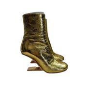 Pre-owned Leather boots Fendi Vintage , Yellow , Dames