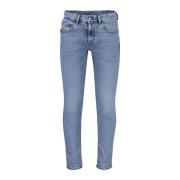 Blauwe Denim Slim Fit Jeans Diesel , Blue , Heren