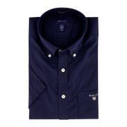 Casual overhemd korte mouw donkerblauw Gant , Blue , Heren