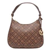 Del Rosso Logo Print Hobo Tas Carlo Colucci , Brown , Dames