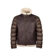 Shearling Gevoerde Jas Ten C , Brown , Heren