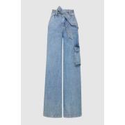 Cargo Jeans met wijde pijpen en afneembare riem Veronica Beard , Blue ...