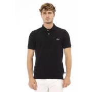 Trendy Zwart Polo Shirt met Borduursel Baldinini , Black , Heren
