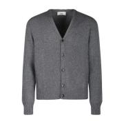 Grijze Cashmere Cardigan met Geborduurd Hart Logo Ami Paris , Gray , H...