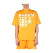 Logo Print T-Shirt Pharmacy Industry , Orange , Heren