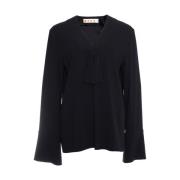 blouse met boog en flutter mouwen Marni Pre-owned , Black , Dames