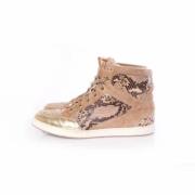 Pre-owned Leather sneakers Jimmy Choo Pre-owned , Brown , Dames