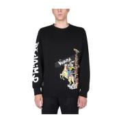 Crew Neck Sweatshirt met Serigrafische Print Disclaimer , Black , Here...